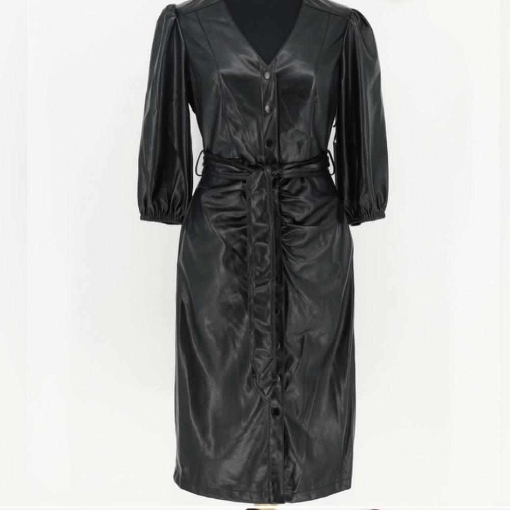 House of Harlow 1960 belted faux leather dress